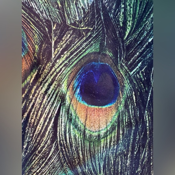 🦚🦚RARE BLACKMILK Peacock Feather Print Leggings Women’s large 🦚🦚 - Picture 4 of 5